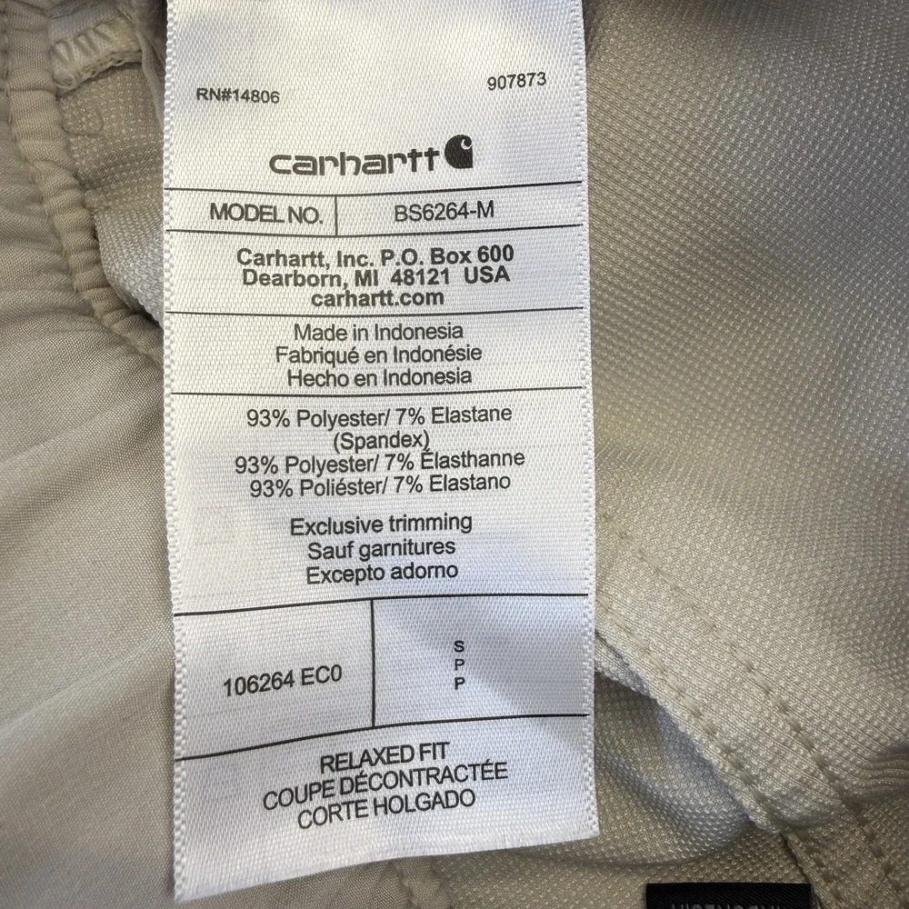 Carhartt Men's S Beige Solid Active Shorts Polyester/Elastane Stretch Pockets
